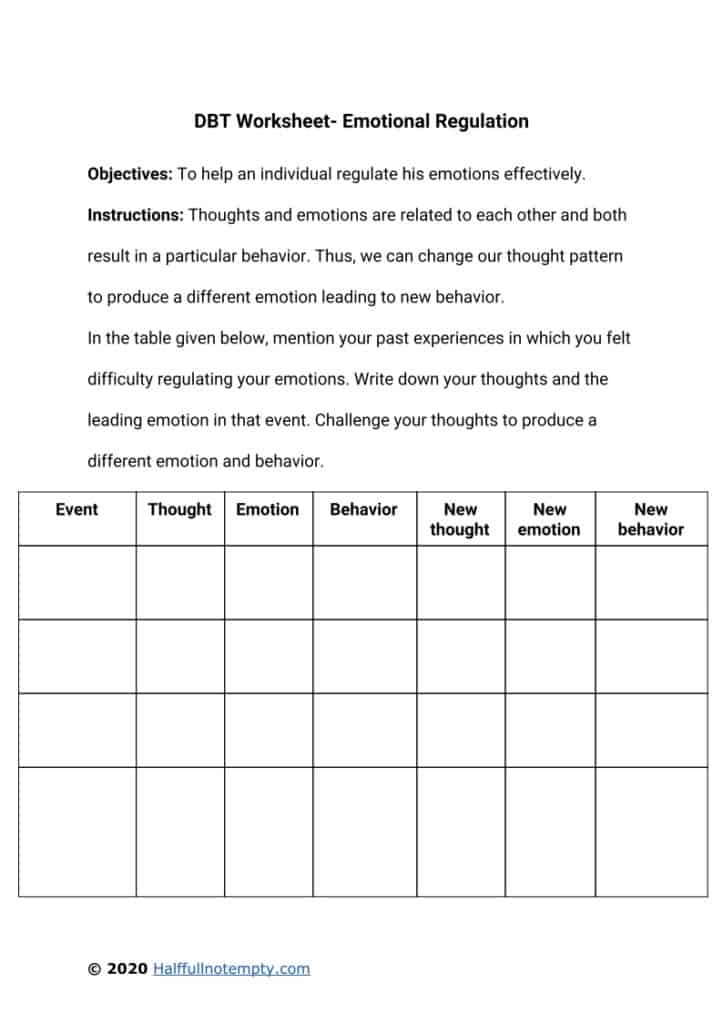 32 Emotional Regulation Skills Worksheet Worksheet Source 2021