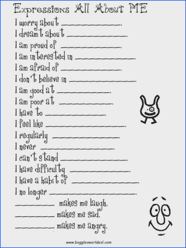 All About Me Worksheets For KidsCounseling WorksheetsCounseling 