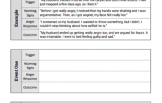 Anger Diary Worksheet Therapist Aid