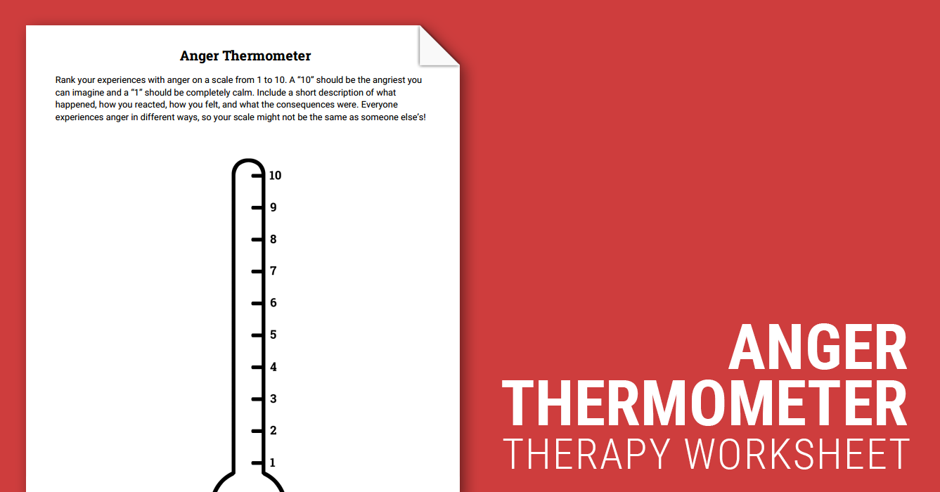 Anger Thermometer Worksheet Therapist Aid