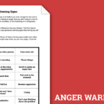 Anger Warning Signs Worksheet Therapist Aid