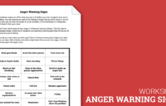 Anger Warning Signs Worksheet Therapist Aid