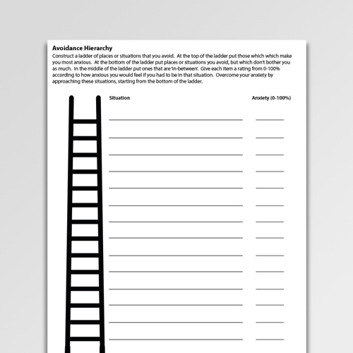 Anxiety CBT Worksheets Handouts Psychology Tools