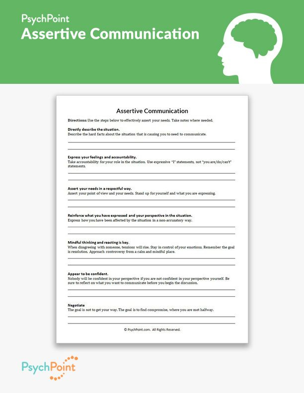 Assertive Communication Worksheet DBT counseling free worksheets 