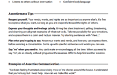 Assertive Communication Worksheet Therapist Aid Assertive