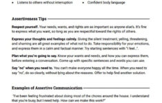 Assertive Communication Worksheet Therapist Aid Wonderful Assertive