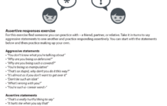 Assertive Responses CBT Worksheet Psychology Tools