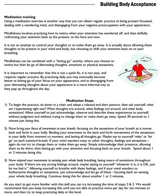 Attention Training Meditation Dbt Self Help Self Esteem Journal 