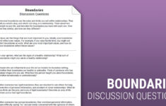 Boundaries Discussion Questions Worksheet Therapist Aid
