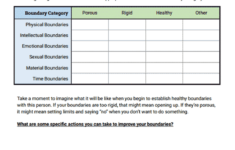 Boundaries Exploration Worksheet Therapist Aid
