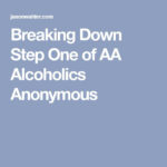 Breaking Down Step One Of AA Alcoholics Anonymous Alcoholics