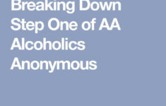 Breaking Down Step One Of AA Alcoholics Anonymous Alcoholics