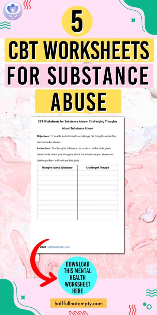 CBT Worksheets For Substance Abuse 7 OptimistMinds
