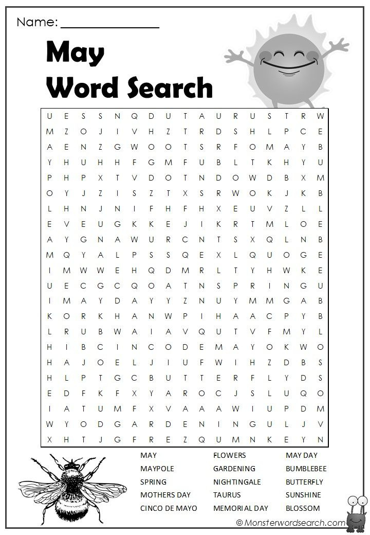 Check Out This Fun Free May Word Search Free For Use At Home Or In 