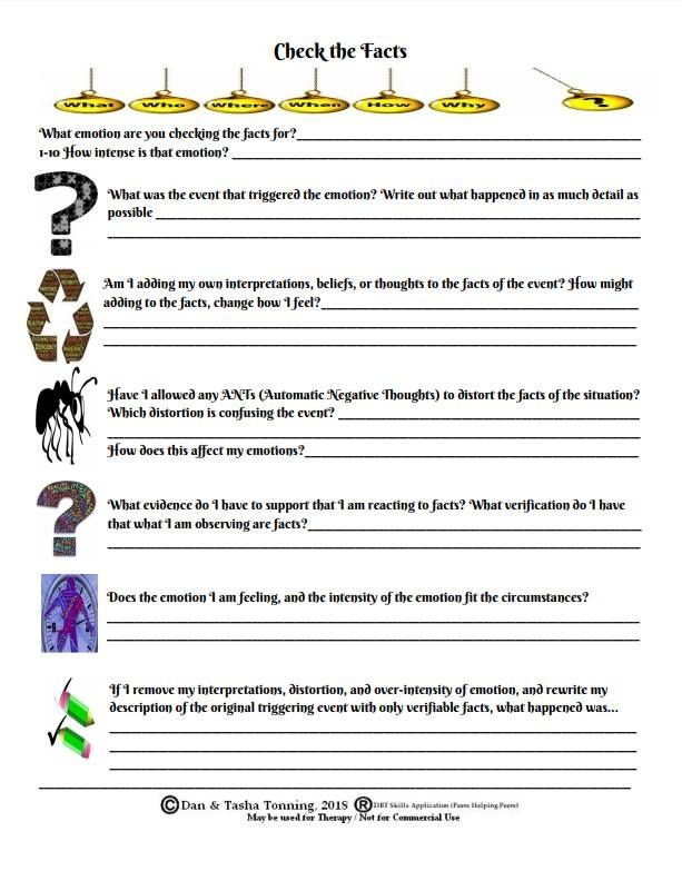 DBT Emotional Regulation Worksheets