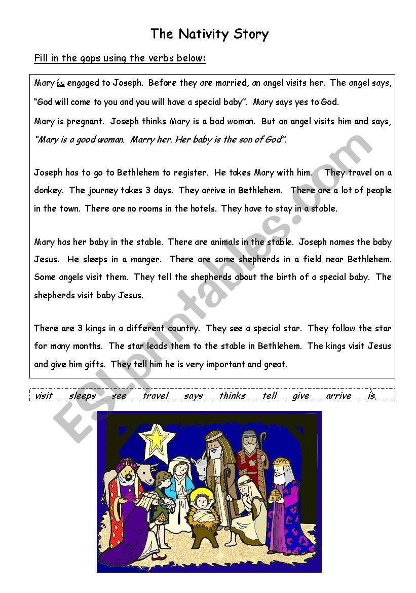 Christmas Nativity Story Worksheets AlphabetWorksheetsFree