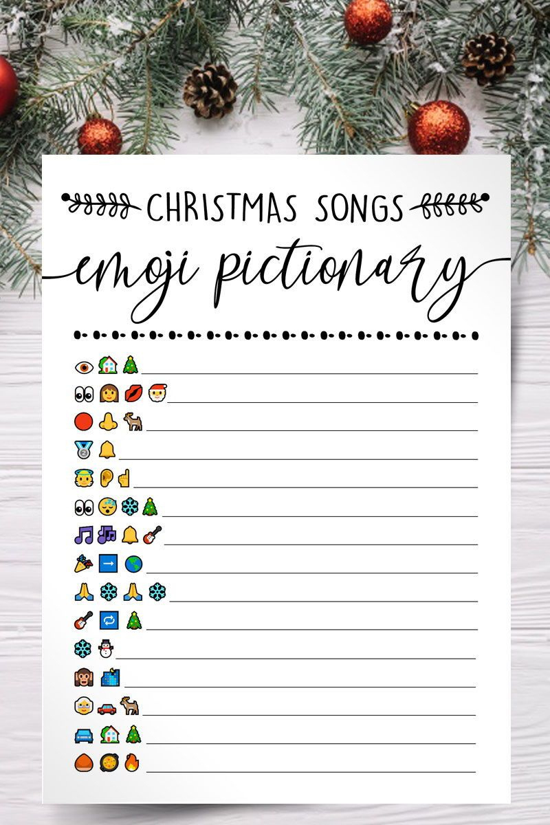 Christmas Song Emoji Game Worksheet AlphabetWorksheetsFree