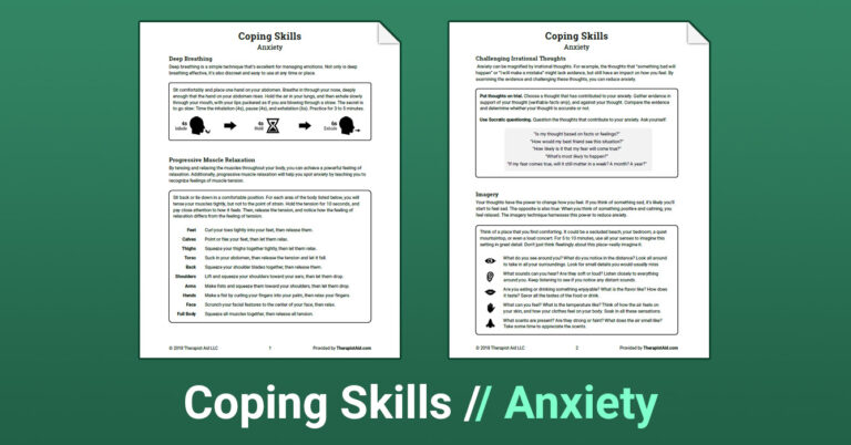 Coping Skills Anxiety Worksheet Therapist Aid DBT Worksheets Coping skills anxiety worksheet therapist aid dbt worksheets