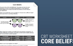 Core Beliefs Worksheet Therapist Aid
