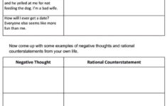 Countering Negative Thoughts Thought Log Worksheet Therapist Aid