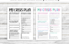 Crisis Plan Worksheet Mental Health Printable DBT Sheet Etsy