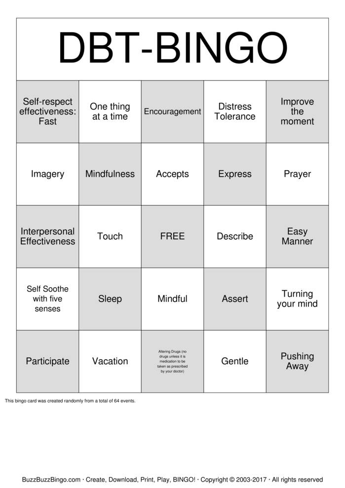 DBT Bingo Bingo Cards To Download Print And Customize 