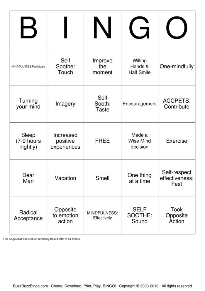 DBT Bingo Bingo Cards To Download Print And Customize 