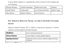 DBT Borderline Personality Disorder Worksheet Mental Health Worksheets