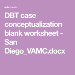 DBT Case Conceptualization Blank Worksheet San Diego VAMC Docx Dbt