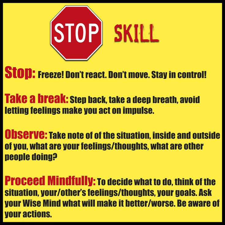 DBT Crisis Survival Skill Stop BPDmemes Dbt Skills Dialectical 