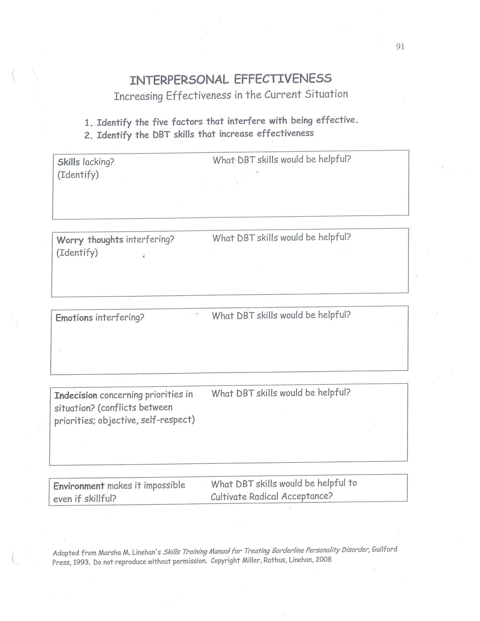 Dbt Distress Tolerance Worksheet Printable Worksheets And Activities 
