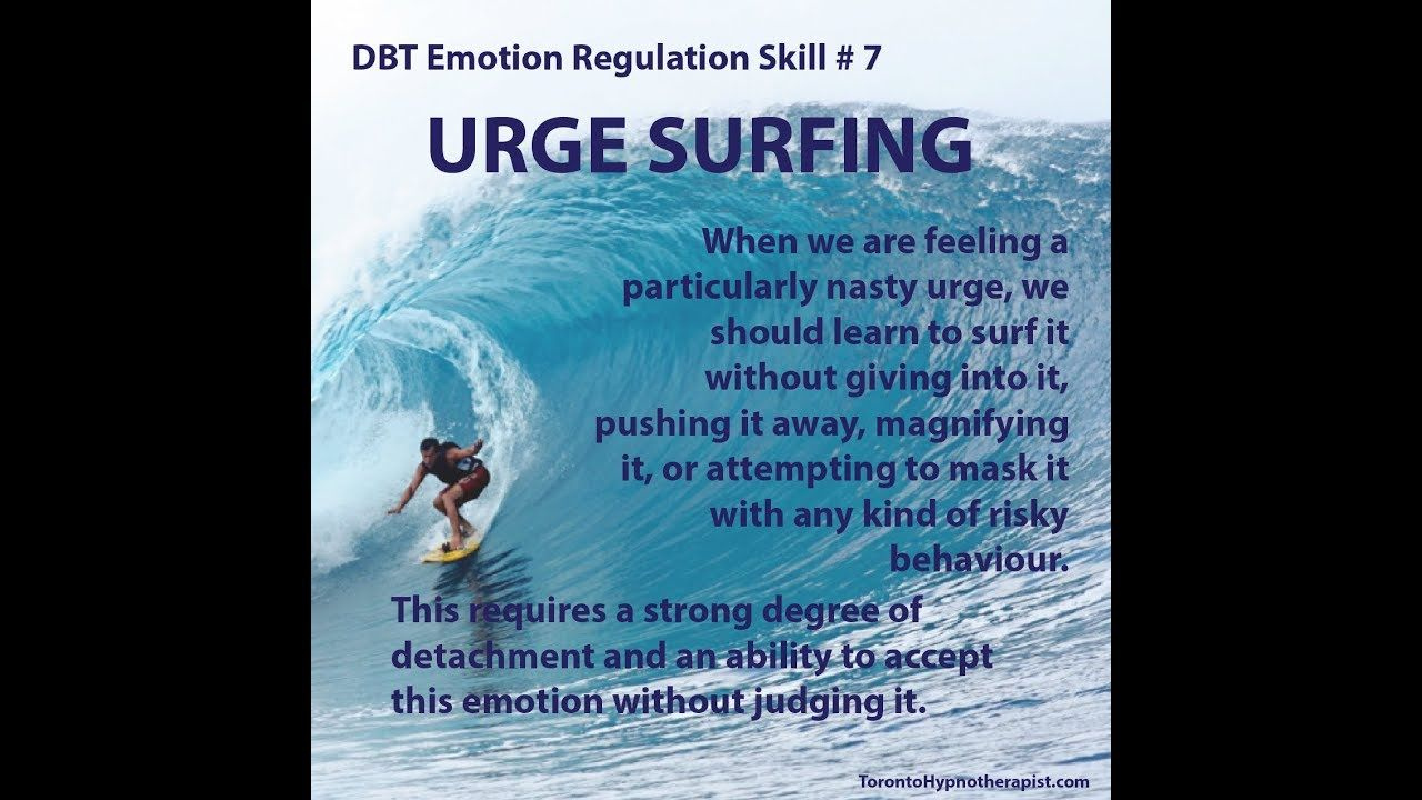 DBT Emotion Regulation Skill 7 Urge Surfing Dbt Dbt Skills 