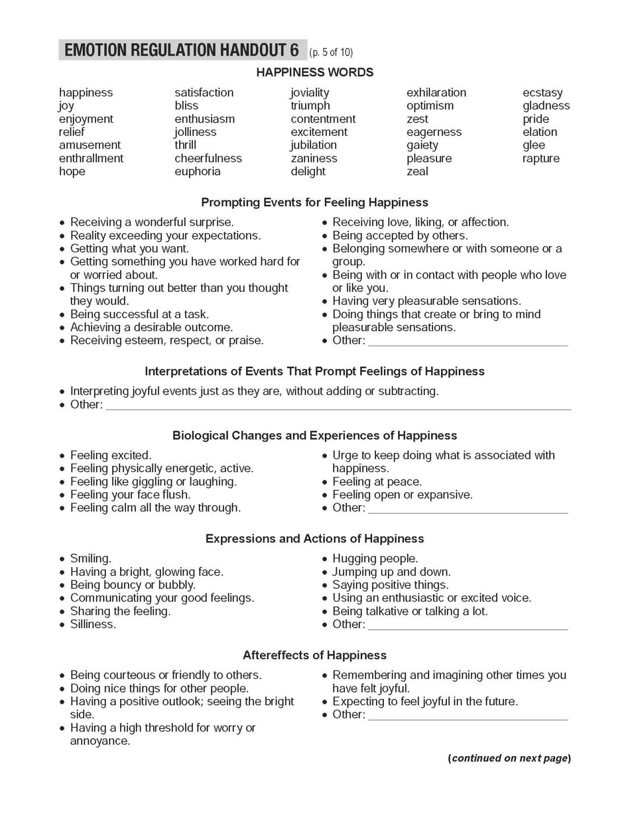 Dbt Emotion Regulation Worksheet 9 Try This Sheet