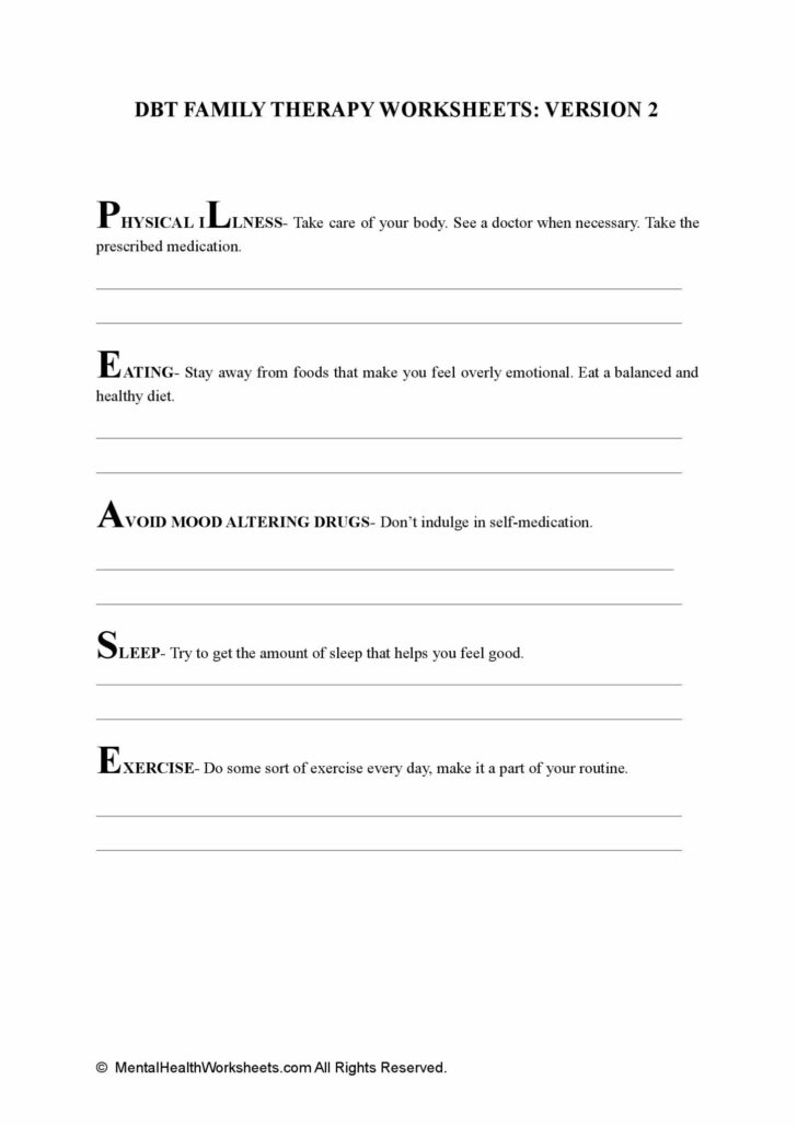 DBT Family Therapy Worksheets