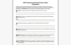 DBT Interpersonal Effectiveness Skills DEARMAN Worksheet In 2020