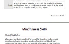 DBT Mindfulness Skills Worksheet Therapist Aid Dbt Mindfulness