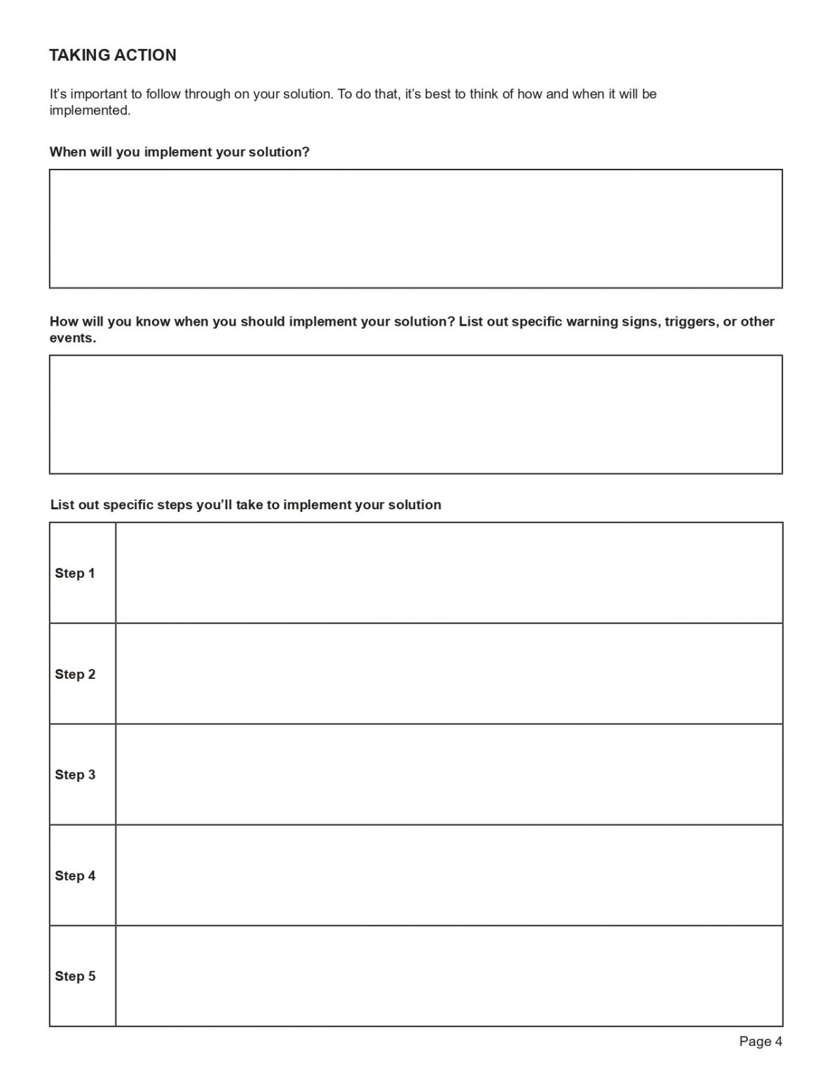 DBT Problem Solving Worksheet Editable Fillable Printable PDF 