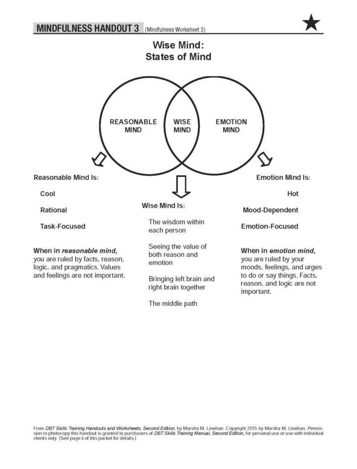 DBT Worksheet Wise Mind