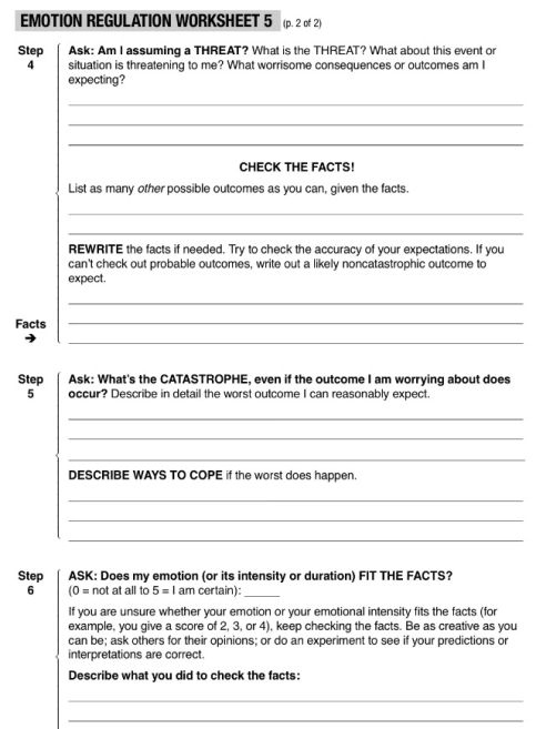 DBT Skills Group Emotion Regulation Week 5 Checking The Facts Dbt 