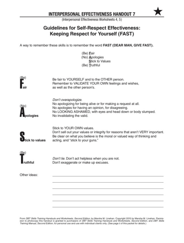 DBT Fast Worksheet