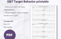 DBT Target Behavior Pros And Cons Worksheet Etsy