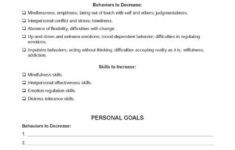 DBT Therapy Skill Goals Training Worksheet Therapy Worksheets