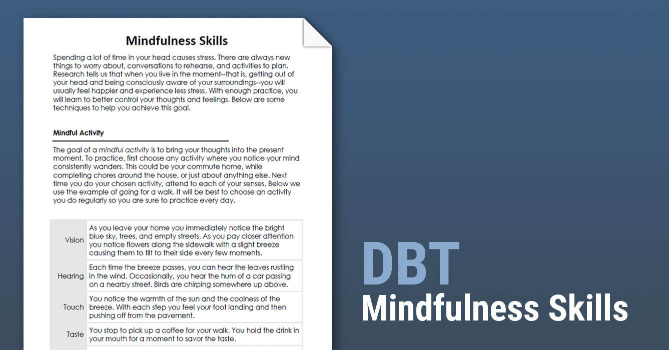 Dbt Therapy Worksheets Db excel