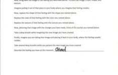 Describing Your Feeling Printable Guided Imagery Worksheet Describe