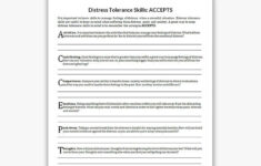 Distress Tolerance Skills ACCEPTS Worksheet In 2021 Distress