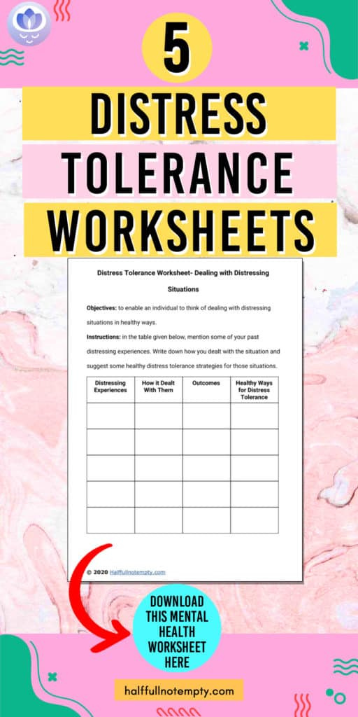 Distress Tolerance Worksheets 7 OptimistMinds