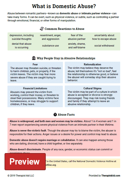 The Therapist Aid Worksheets