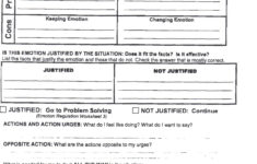 Emotion Regulation Worksheet 2 With Personal Example Pros And Cons