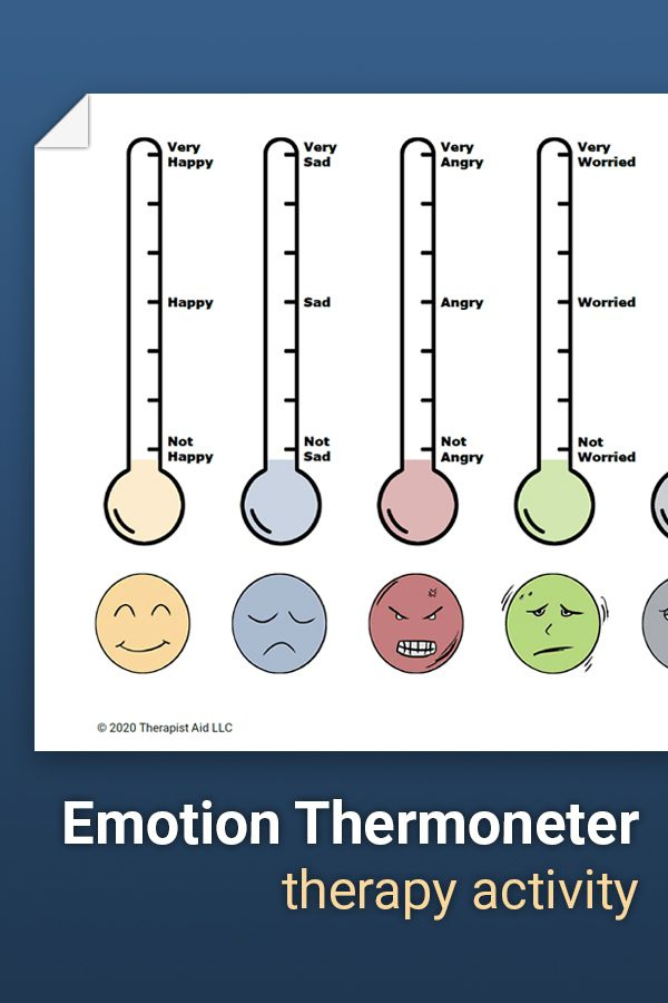 Emotion Thermometers Worksheet Therapist Aid Emotions Teaching 