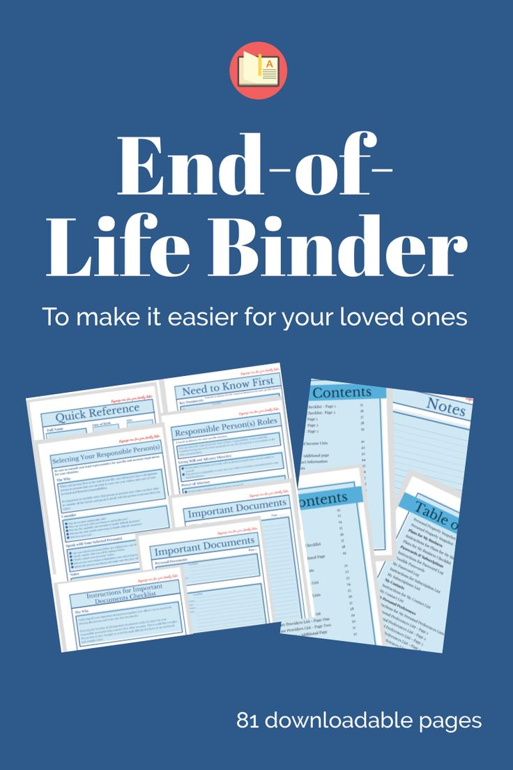 End of Life Checklist Binder Organized 31 Life Binder End Of Life 